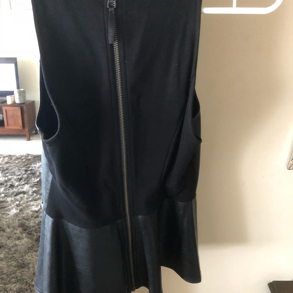 Guess faux leather peplum top, size S